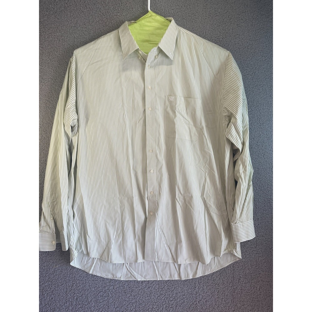 CUTTER & BUCK Shirt Mens 3XT Tall   Striped  Button Down 100%‎ Cotton